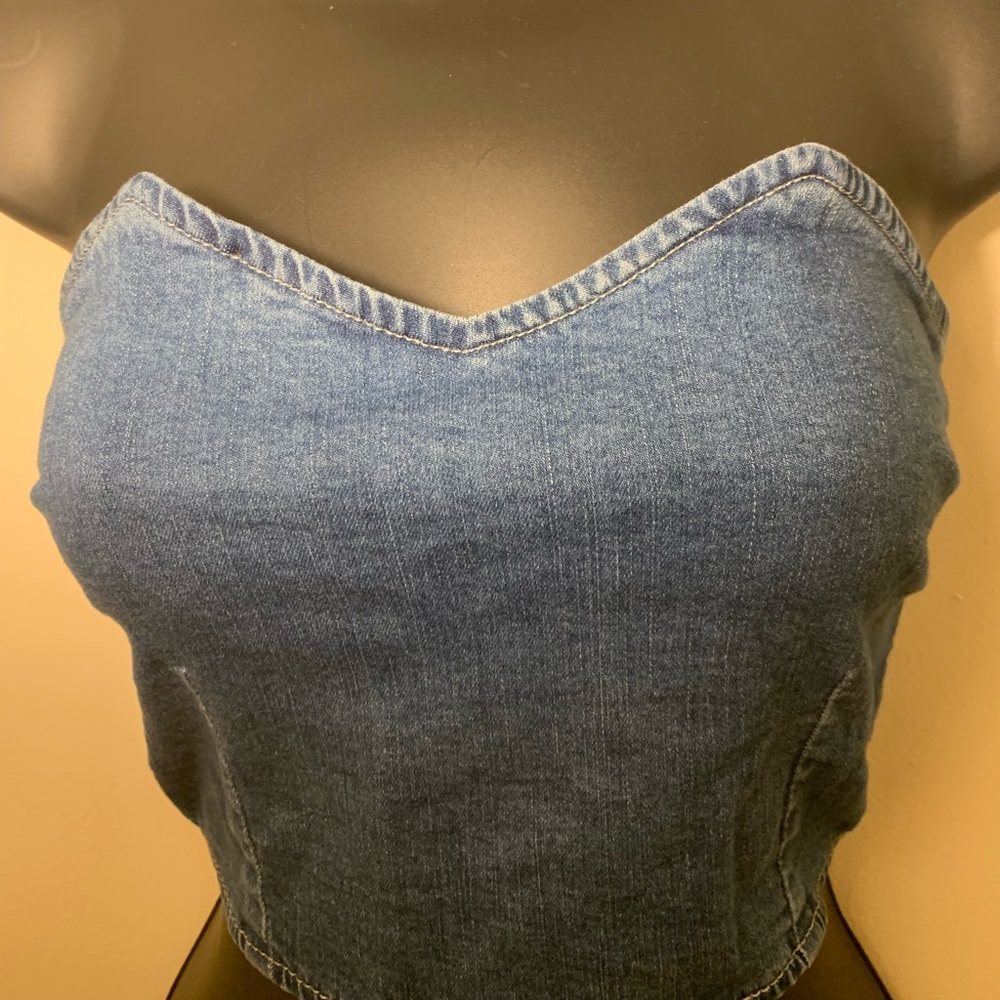 Blue jean cropped top